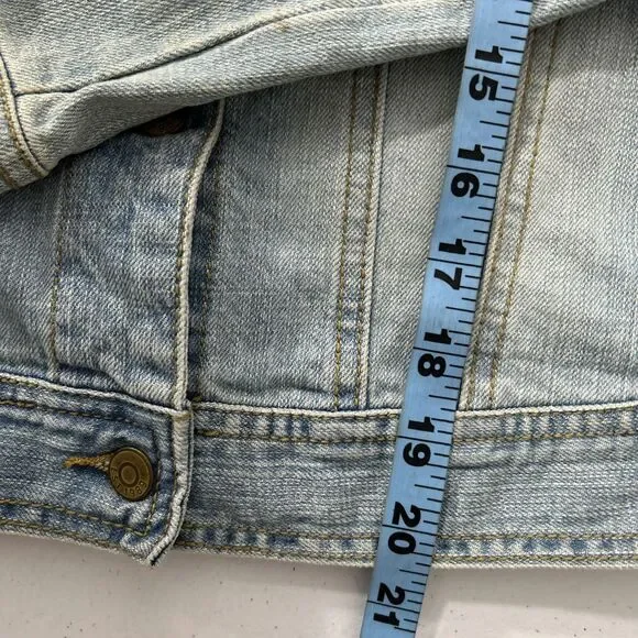 Childrens Place Jean Jacket Womens 14 Fairy Embroidered Denim BohoY2K - Picture 7 of 8